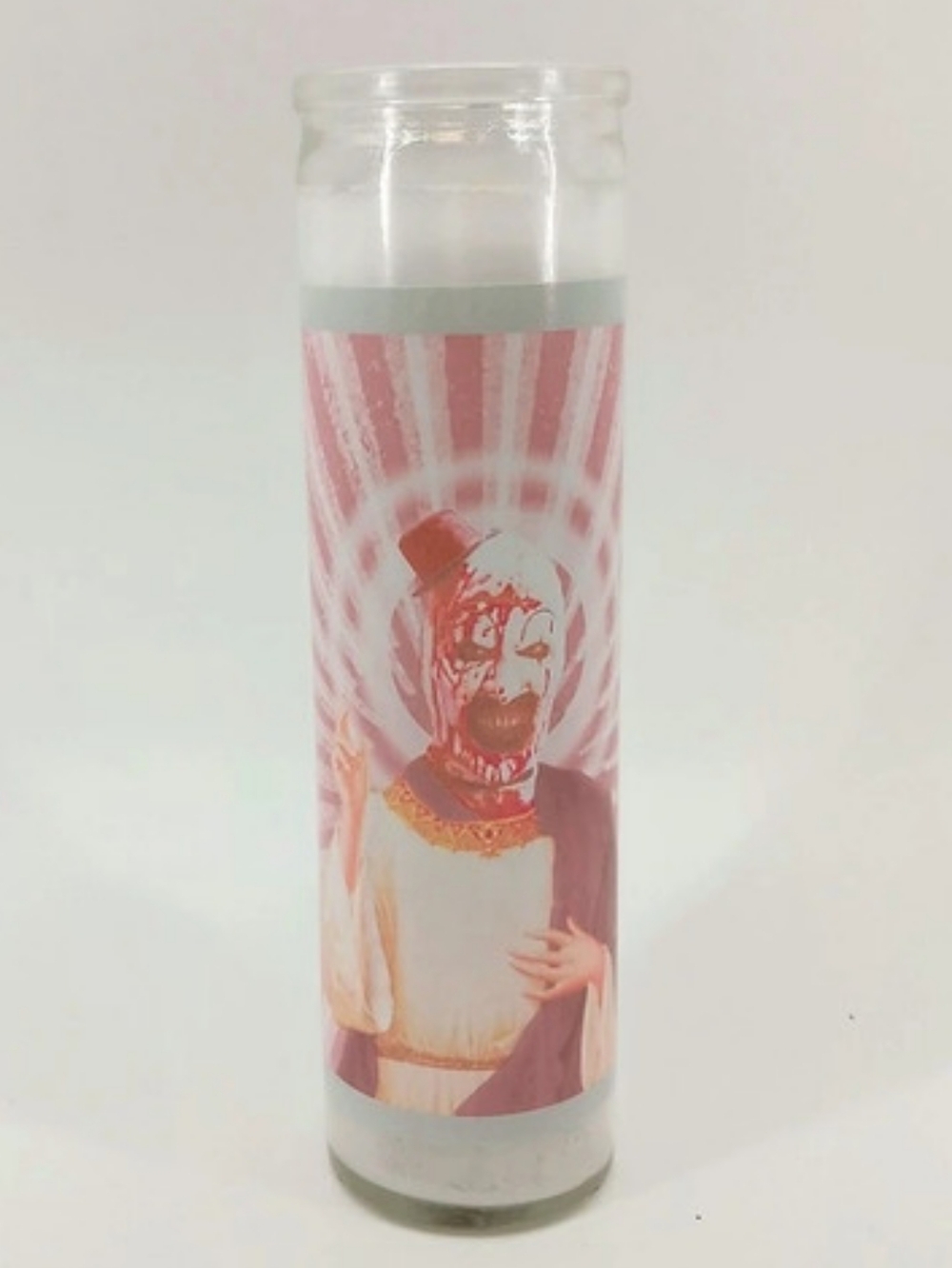 Pop Soap Terrifier Prayer Candle White & Pink Halloween
